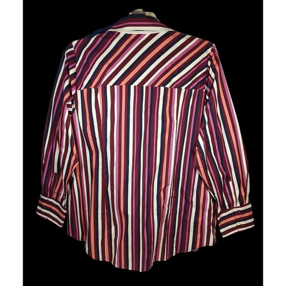 Lane Bryant Classic Long-Sleeve Collar Button-Front No-Peek Girlfriend Shirt NWT - Picture 3 of 10